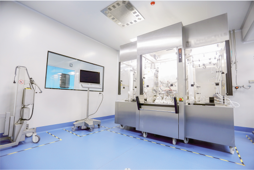 One of the GMP manufacturing suites with 600 m^2 bioreactor at VectorBuilder.